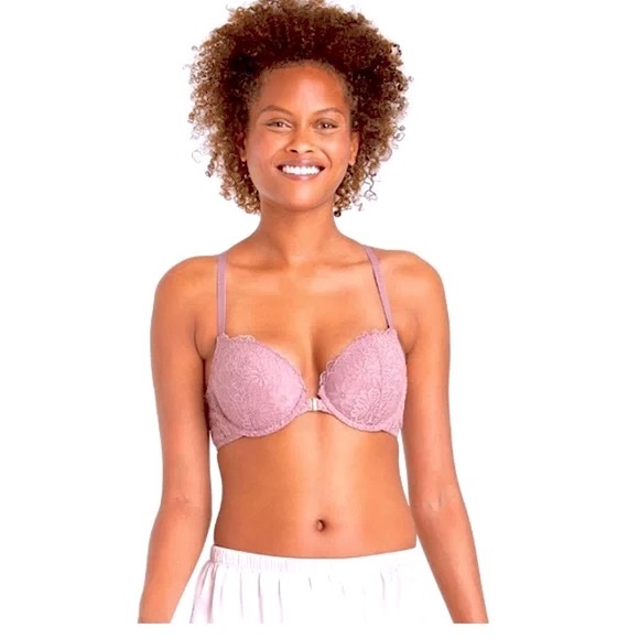 Auden Racerback Lace Push-Up Bra in Pink, Women's Size 38DD. - Picture 1 of 7